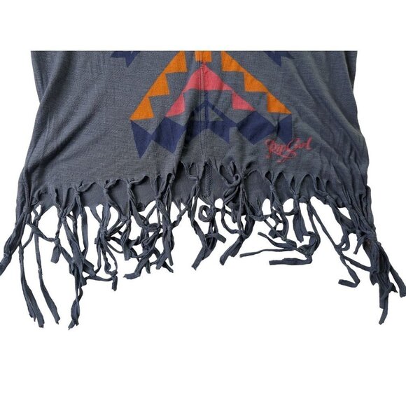 Rip Curl Shirt Womens XS Daystar Dolman Short Sleeve Fringe Blue Surfer Beach - Picture 4 of 8